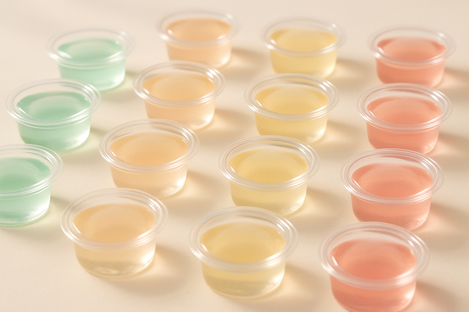 Multi-flavor single-serve mouthwash pods: mint, peach, grapefruit, watermelon